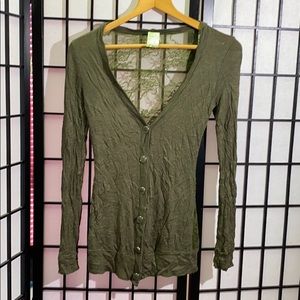 Alex & Jane Lace Back Sweater Size M